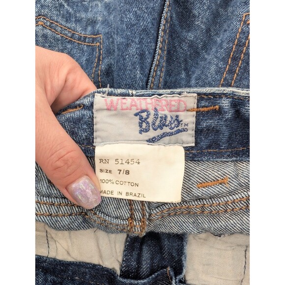 Weathered Blues Vintage Acid Wash Denim High Rise 80s Mom Jeans Size 7-8 26"x29" - Picture 2 of 7